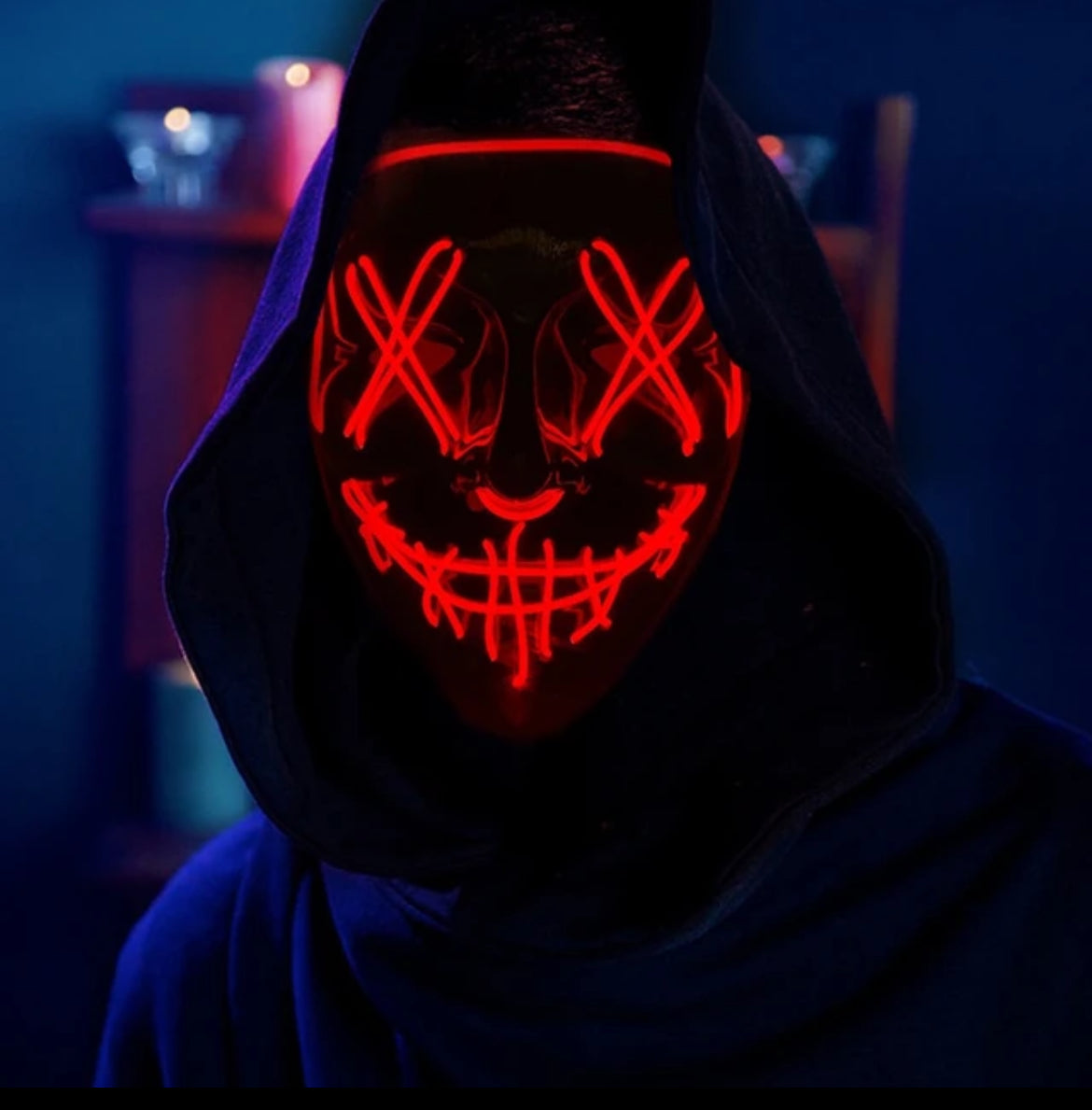 LED glow-in-the-dark, purge, Halloween mask.